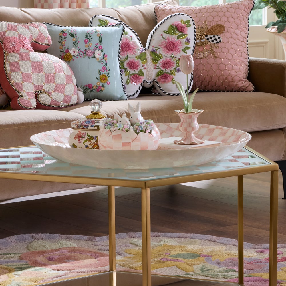 Rosy Check Capiz Decorative Bowl 56cm
