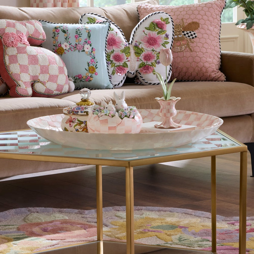 Rosy Check Capiz Decorative Bowl 56cm