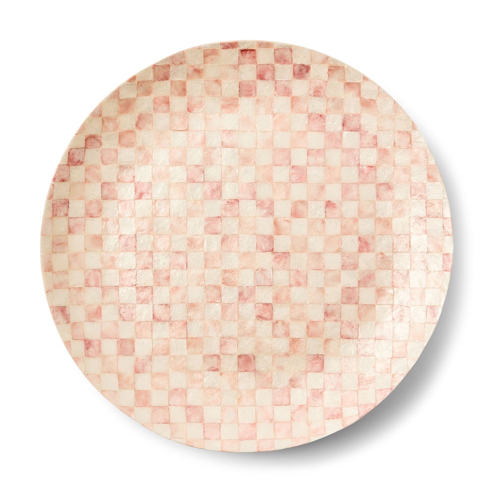 Rosy Check Capiz Decorative Bowl 56cm