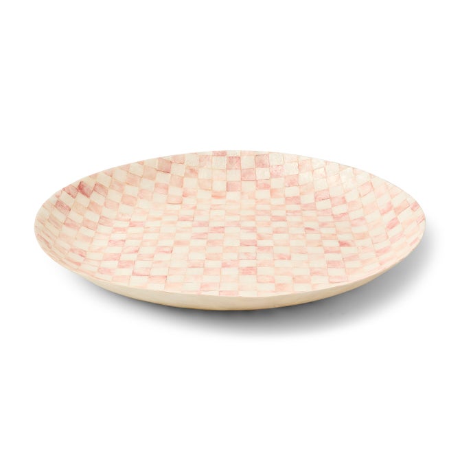 Rosy Check Capiz Decorative Bowl 56cm