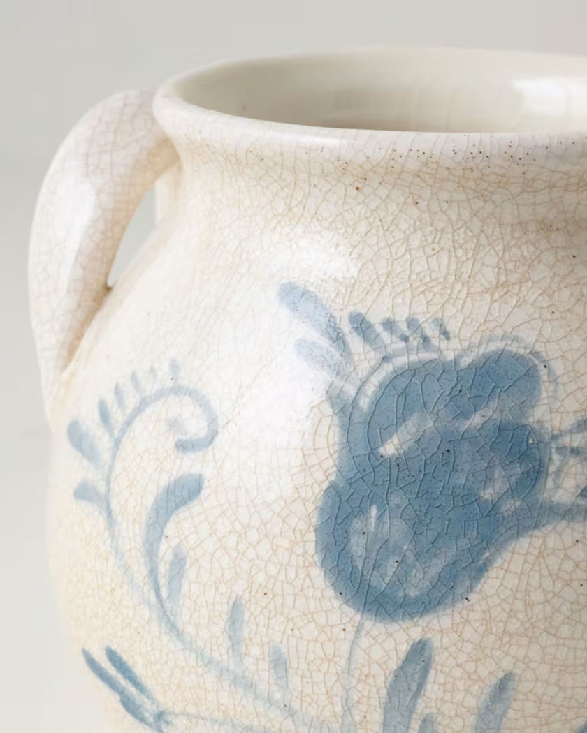 Caroline Light Blue Hand-Painted Vase / Utensil Crock Holder