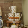 Mocha Check Porcelain Mug