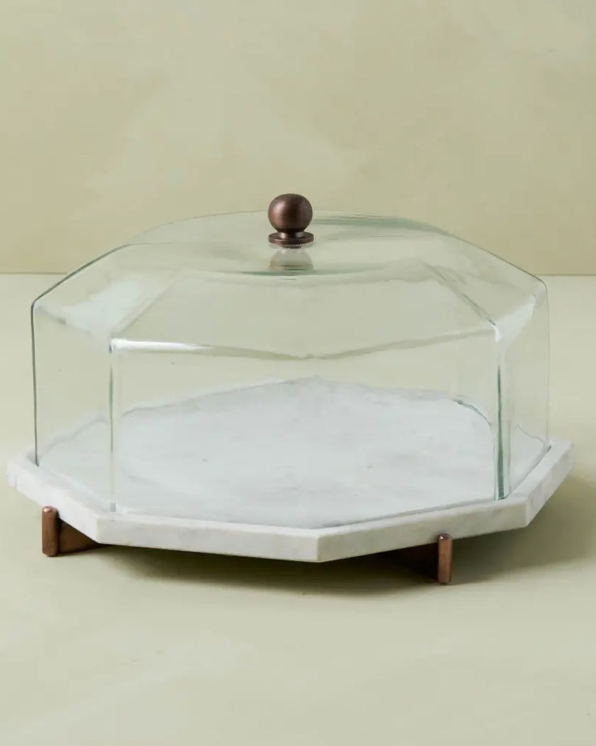 Marble and Copper Cake Stand