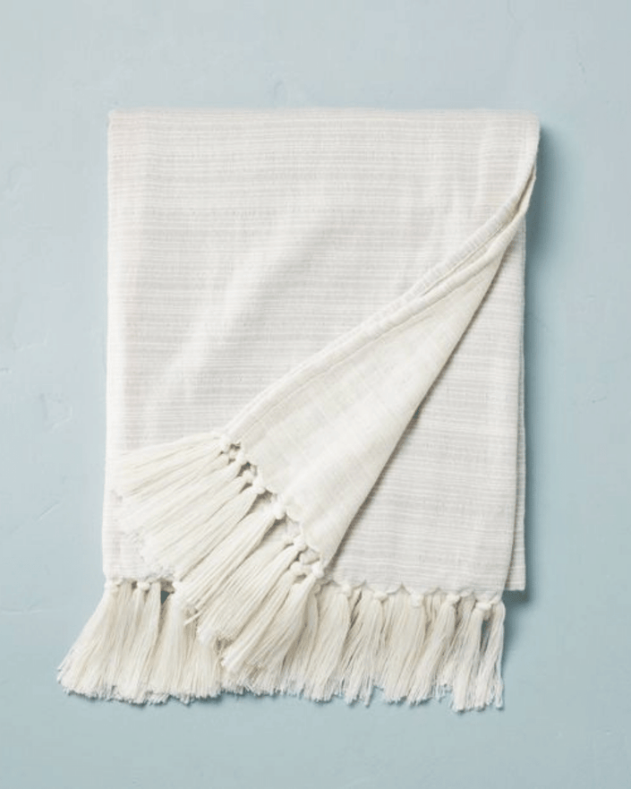 Light Color Block Gauze Throw Blanket