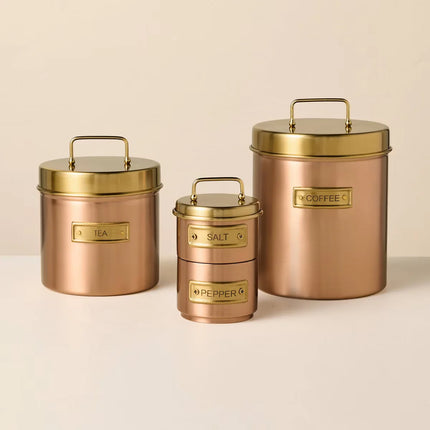 Tea Canister Copper Finish