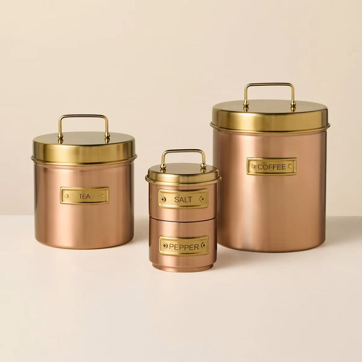 Tea Canister Copper Finish