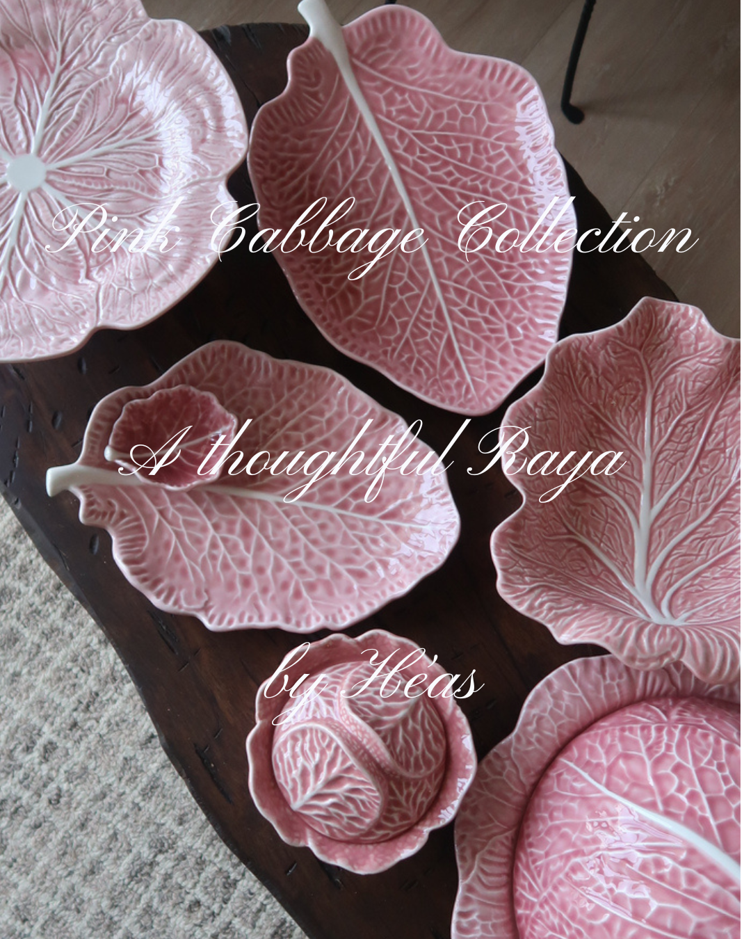 Pink Cabbage Leaf Plate 36cm