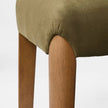 Upholstered Ottoman With Wood Legs Olive Green