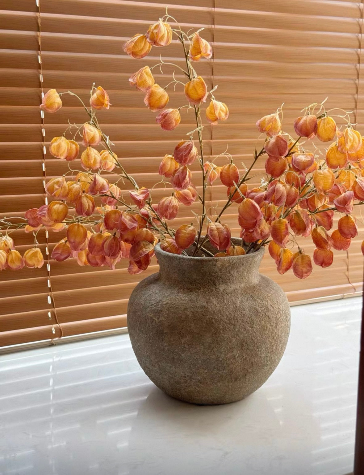 Amber Branch Everlasting Floral Arrangement and Vase Set