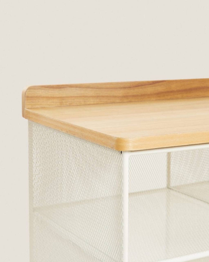 Metal and Wood Bench