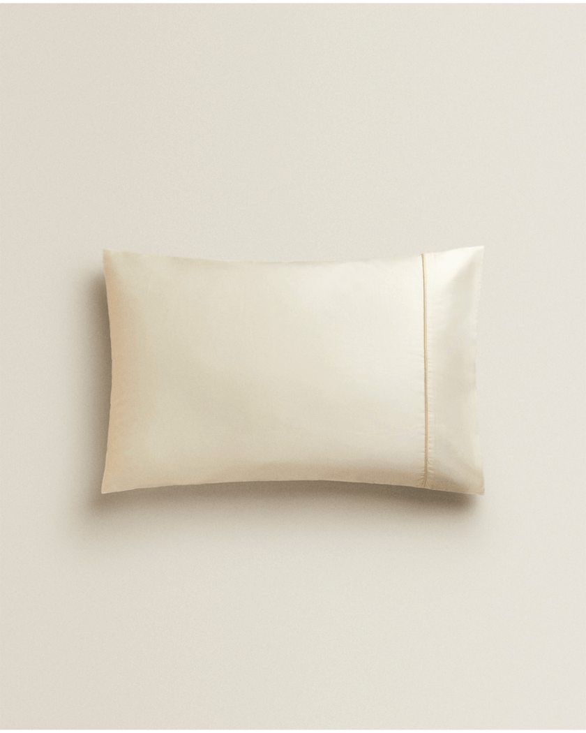 Sateen Pillowcase with Gold Line Set of 2