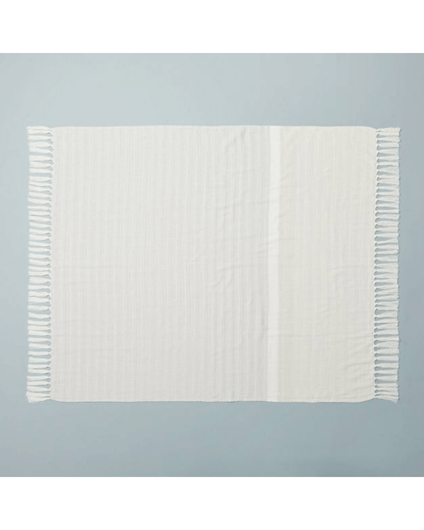Light Color Block Gauze Throw Blanket