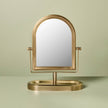 Arch Vanity Mirror with Tray Brass Finish