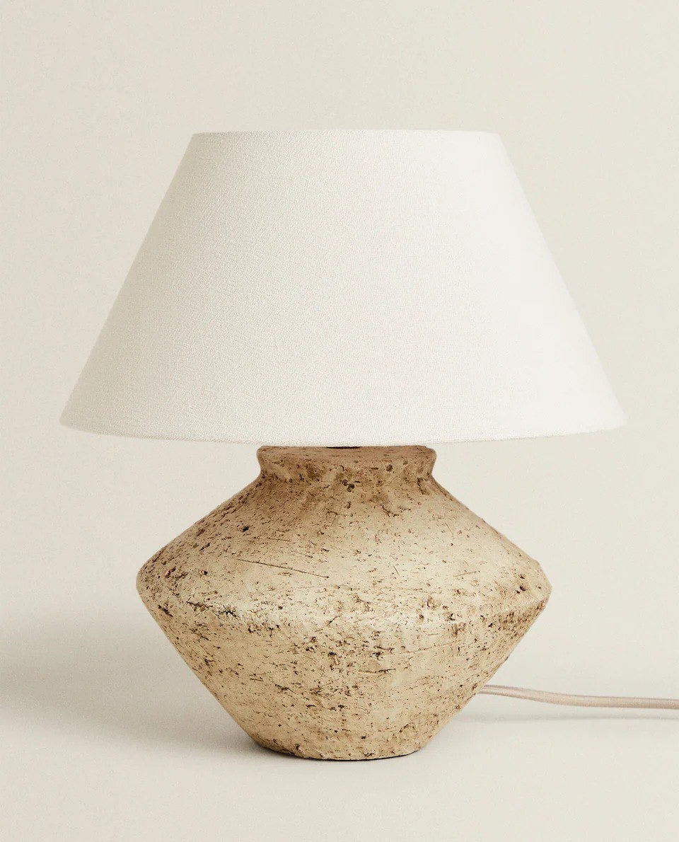 Irregular Shaped Earthenware Table Lamp (Medium)