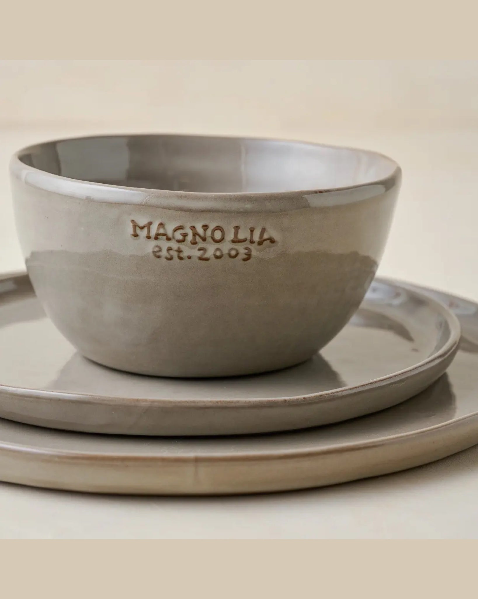 Grey Magnolia Est. Dinnerware Set