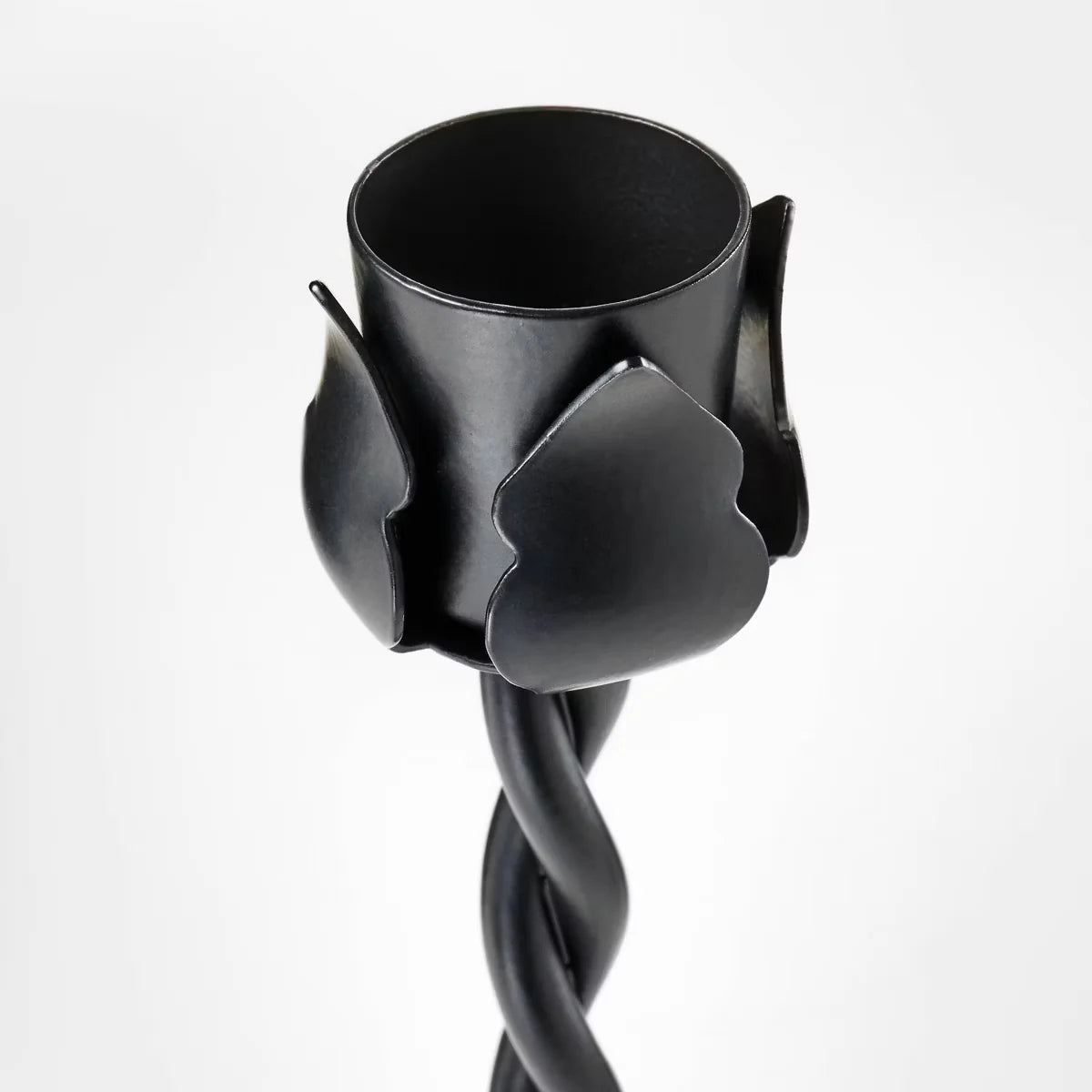 Set of 2 Metal Taper Candle Holders Black