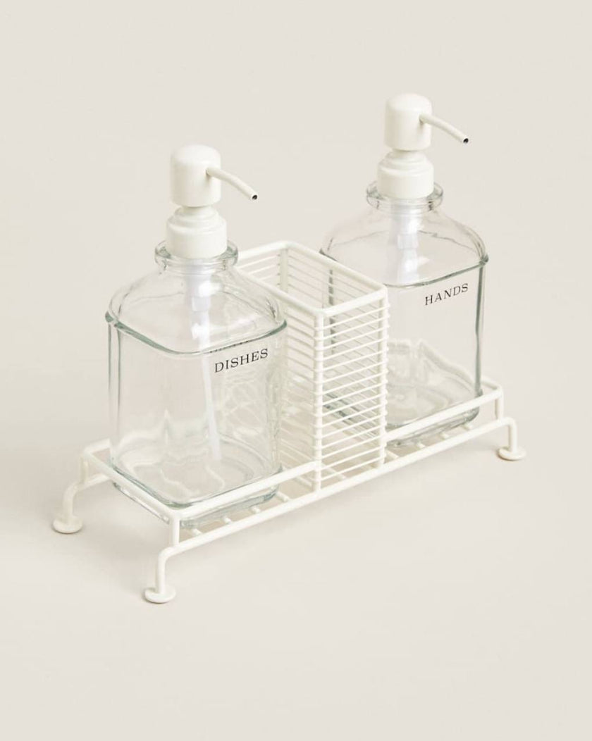 Double Dispenser With Stand (Cream)