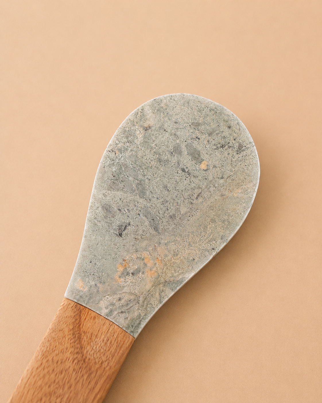 Green Marble and Wood Spoon Rest