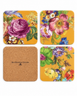 Flower Market Ochre Cork Back Coasters