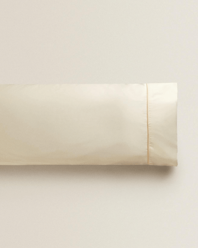 Sateen Pillowcase with Gold Line Set of 2