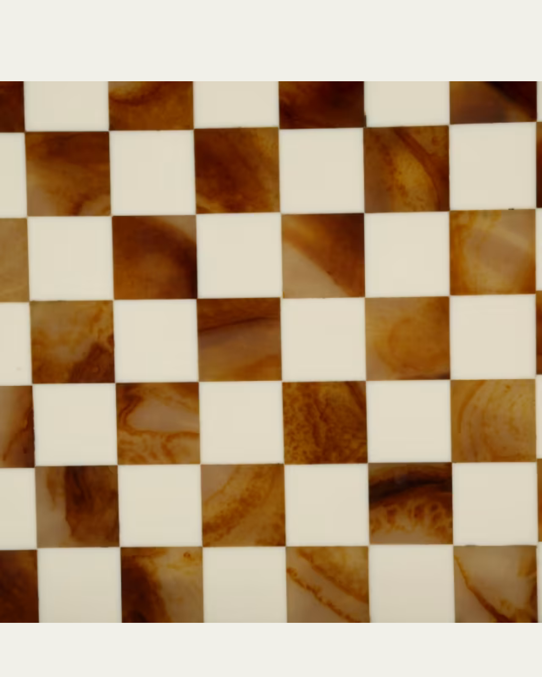 Vintage Luxury Brown/Cream Checked Decorative Tray