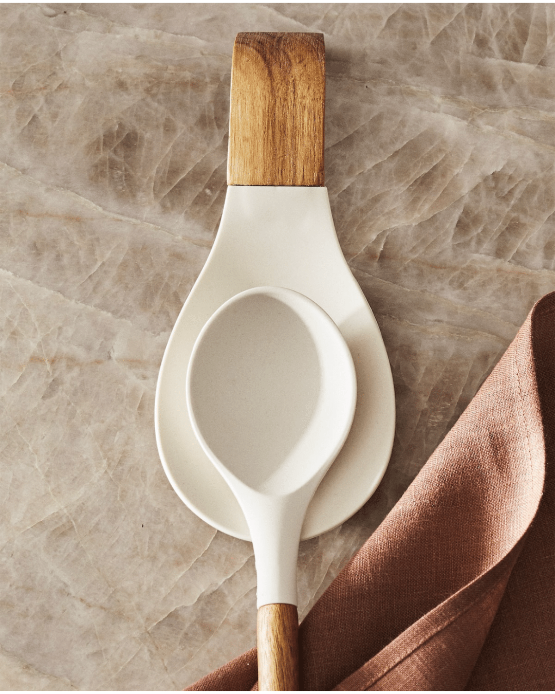 Wooden and Silicone Spoon Rest