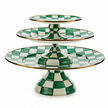Emerald Check Pedestal Platter