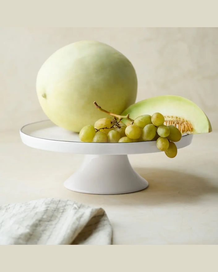 Magnolia Black Rim Ceramic Cake Stand