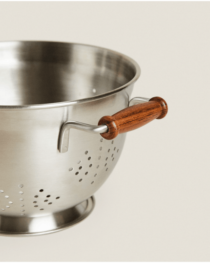 Steel Colander with Wooden Handle (Small)