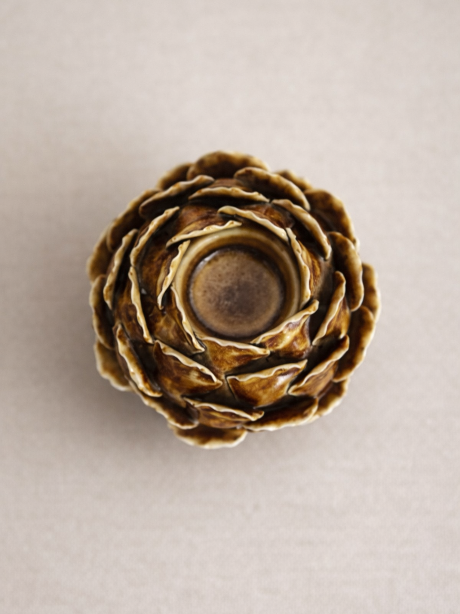 Caramel Brown Artichoke Tealight Holder