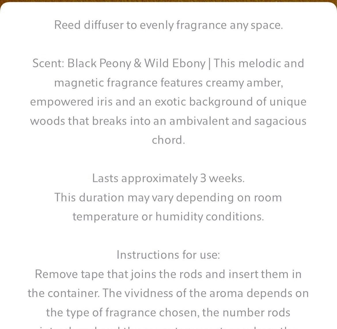Peace of Mind : Black Peony & Ebony 120ml