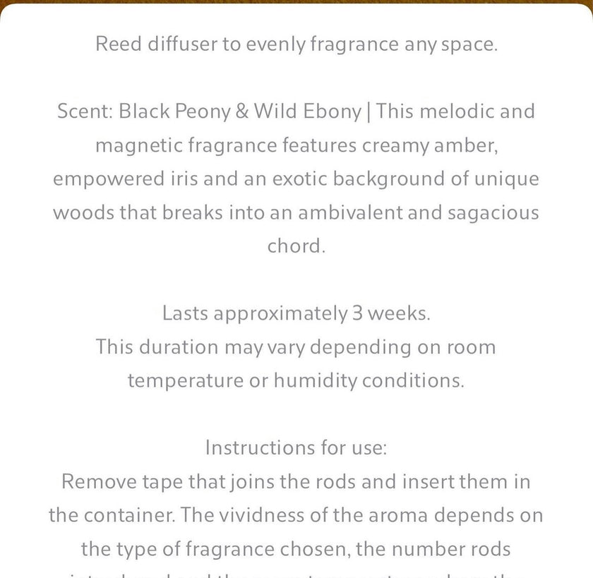 Peace of Mind : Black Peony & Ebony 120ml