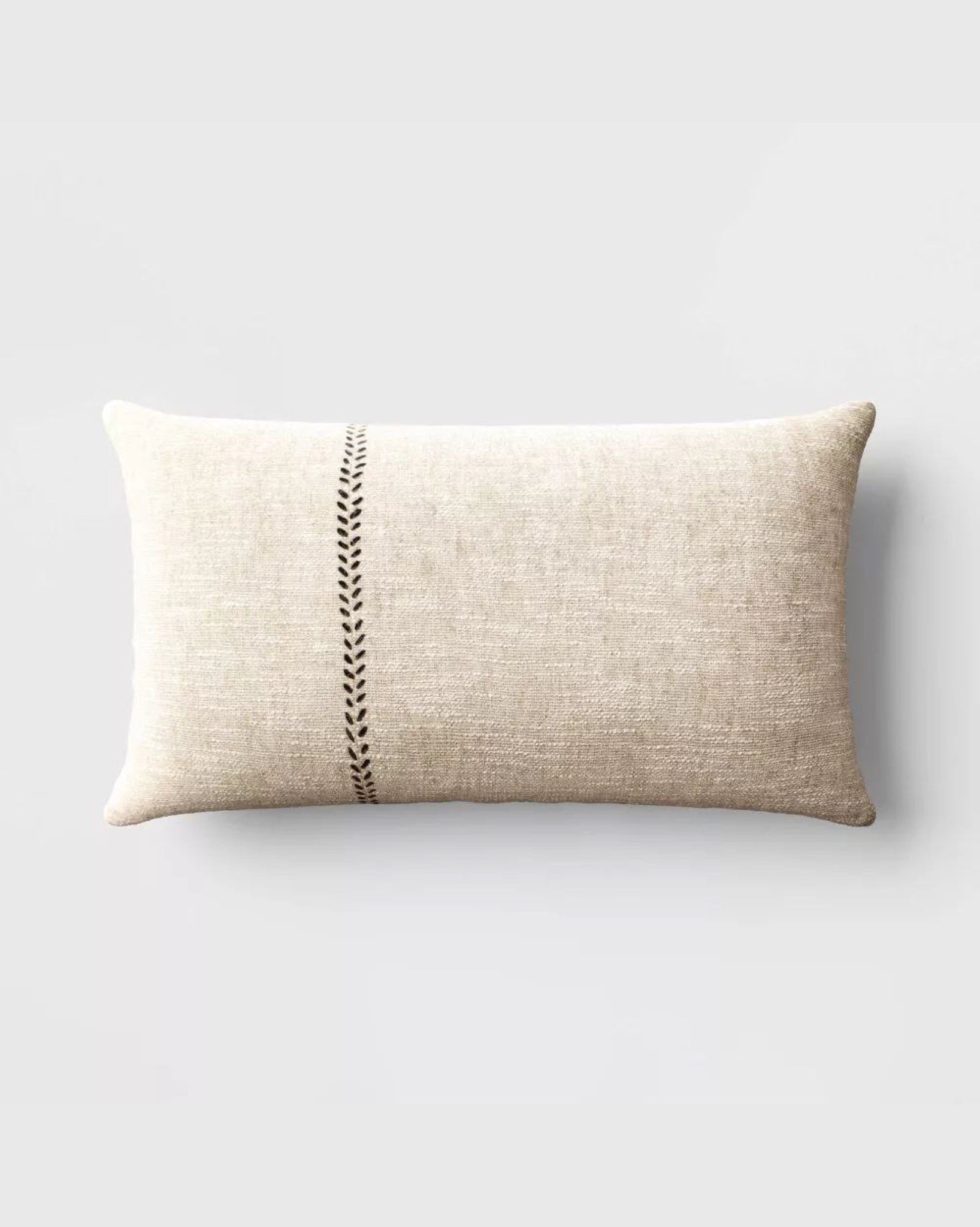 Oversized Stitched Lumbar Throw Pillow Neutral