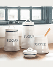 Addie Ceramic Canisters Sugar & Flour (Large size)