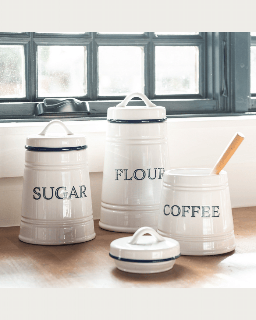 Addie Ceramic Canisters Sugar & Flour (Large size)