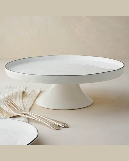 Magnolia Black Rim Ceramic Cake Stand