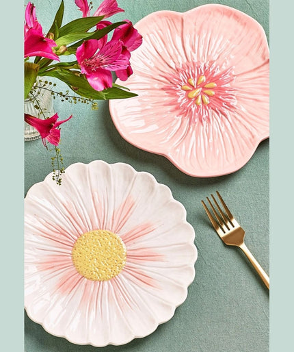 Flower Blossom Side Plates (hand painted) 19cm (Set of 4/6/8)