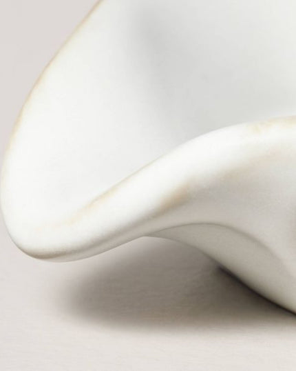 Wide-Fluted Stoneware Spoon Rest Cream