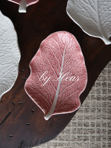 Pink Cabbage Leaf Plate Small 25cm
