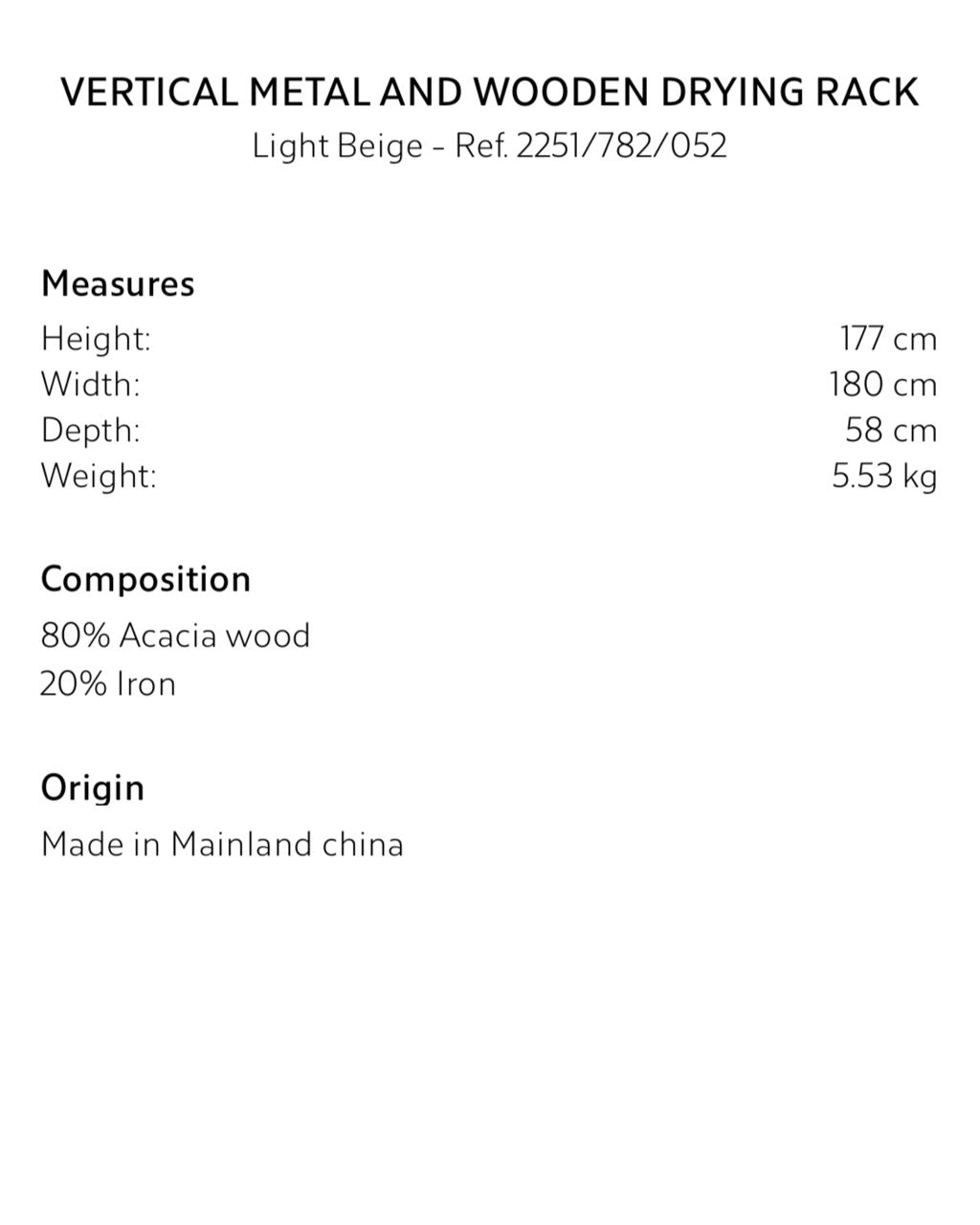 Vertical Metal and Wooden Drying Rack