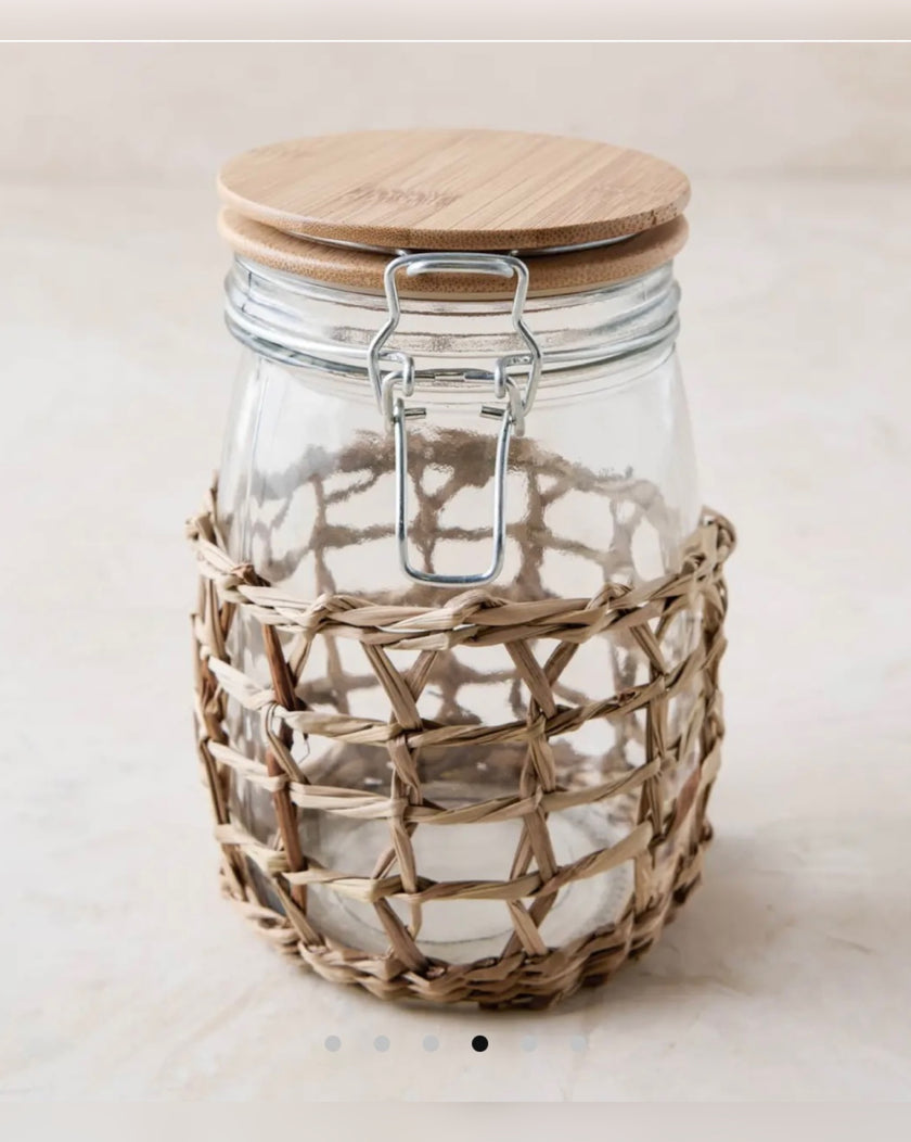 Woven Glass Storage Jar (SMALL)