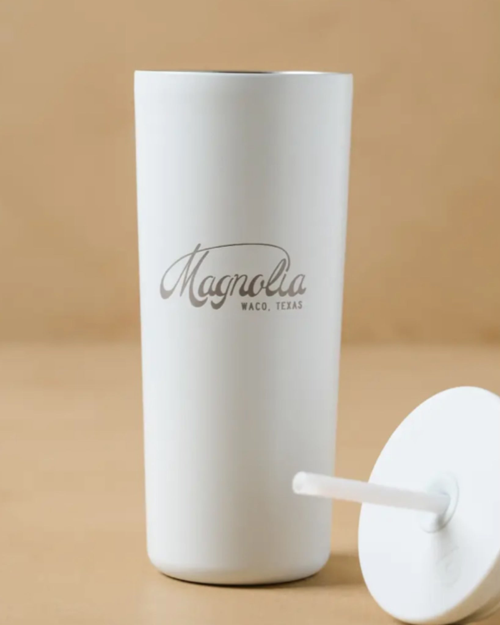 Magnolia White 24oz Cold Tumbler with Straw