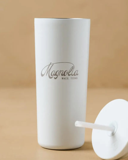 Magnolia White 24oz Cold Tumbler with Straw