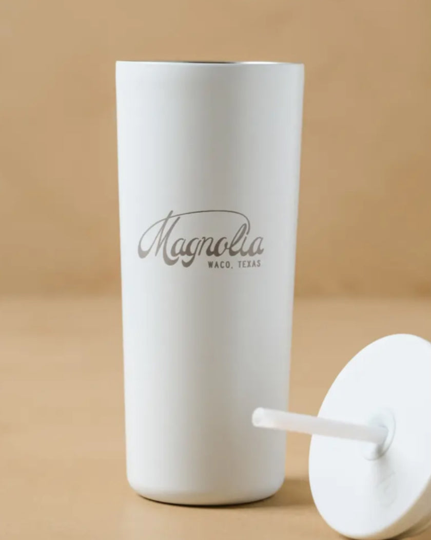 Magnolia White 24oz Cold Tumbler with Straw
