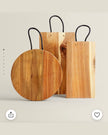 [imperfect] Wooden Cutting & Serving Board with Leather Handle