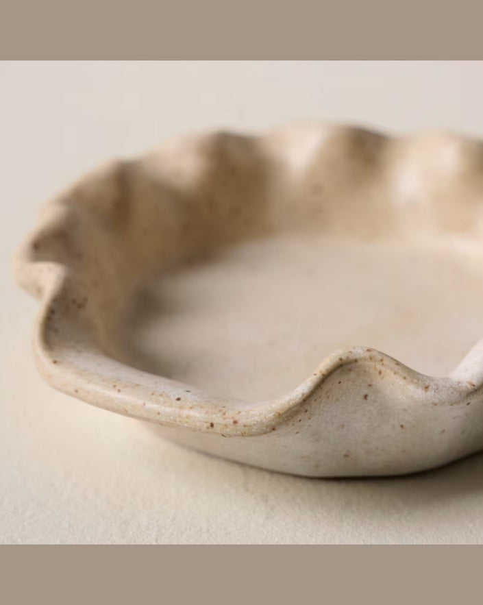 French White Ruffle Spoon Rest