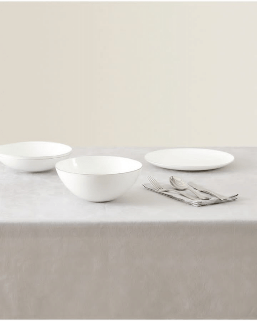 Cotton Jacquard Tablecloth in Light Grey (Round 165cm)