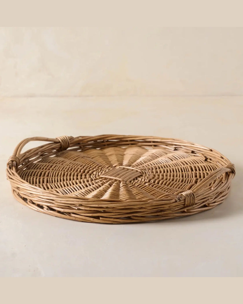 Wicker Tray with Handles