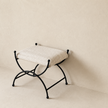 French Vintage Celeste Bench Ottoman Stool