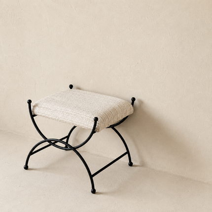 French Vintage Celeste Bench Ottoman Stool